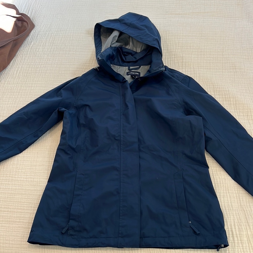 Lands End Lightweight Womens Raincoat rain jacket
